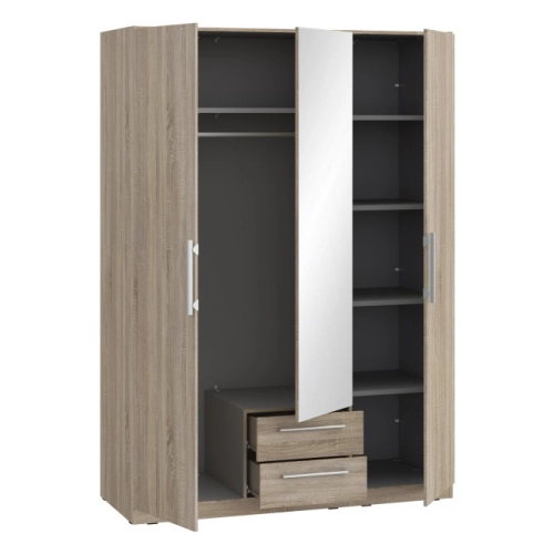 Szafa z lustrem i szufladami 150 cm Dąb Sonoma